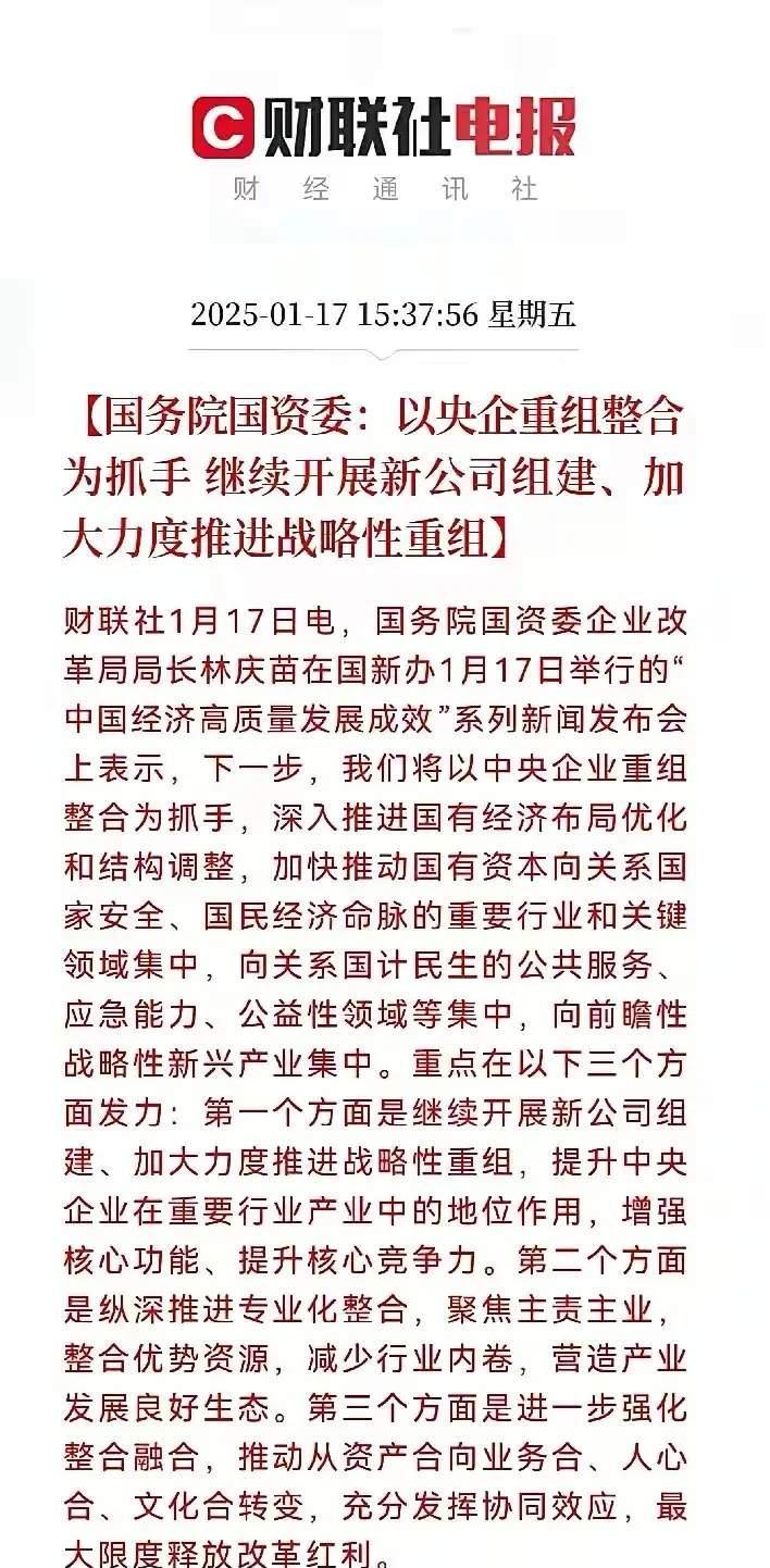 国务院国资委：形成更多优势产业集群