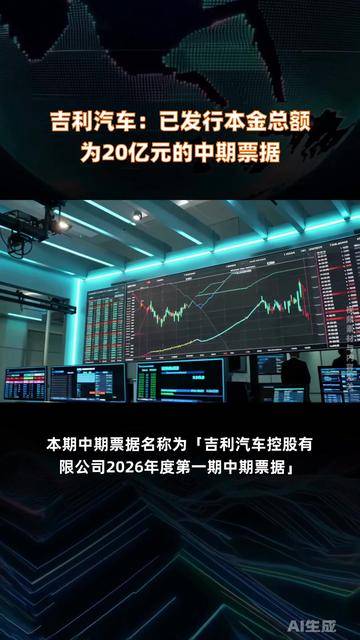 吉利汽车:已发行本金总额为人民币20亿元的中期票据